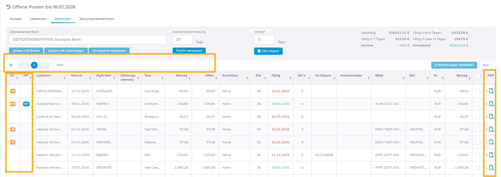 Tabellenspalten Tabelle