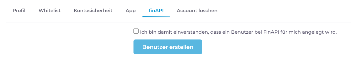 finAPI Benutzer erstellen