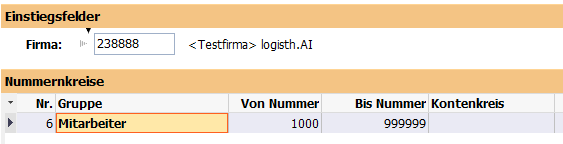 Nummernkreise für Mitarbeiter