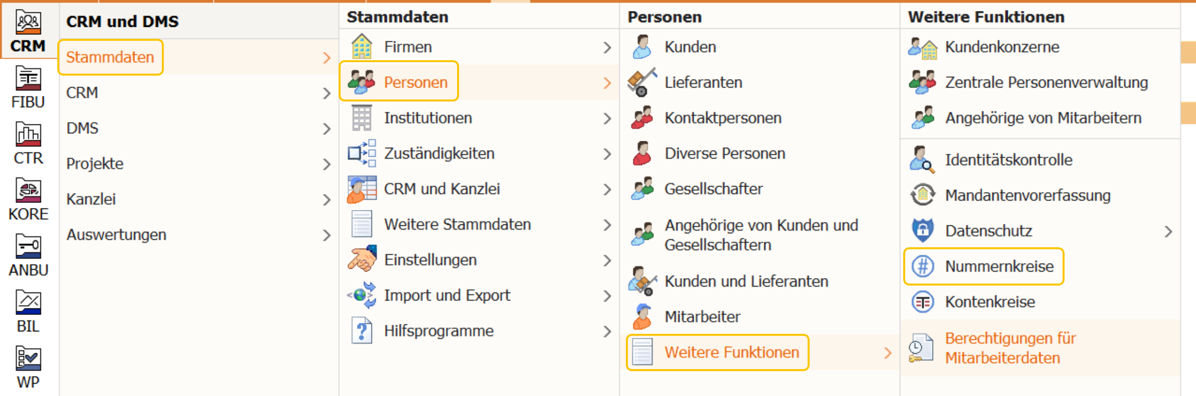 Nummernkreise für Mitarbeiter
