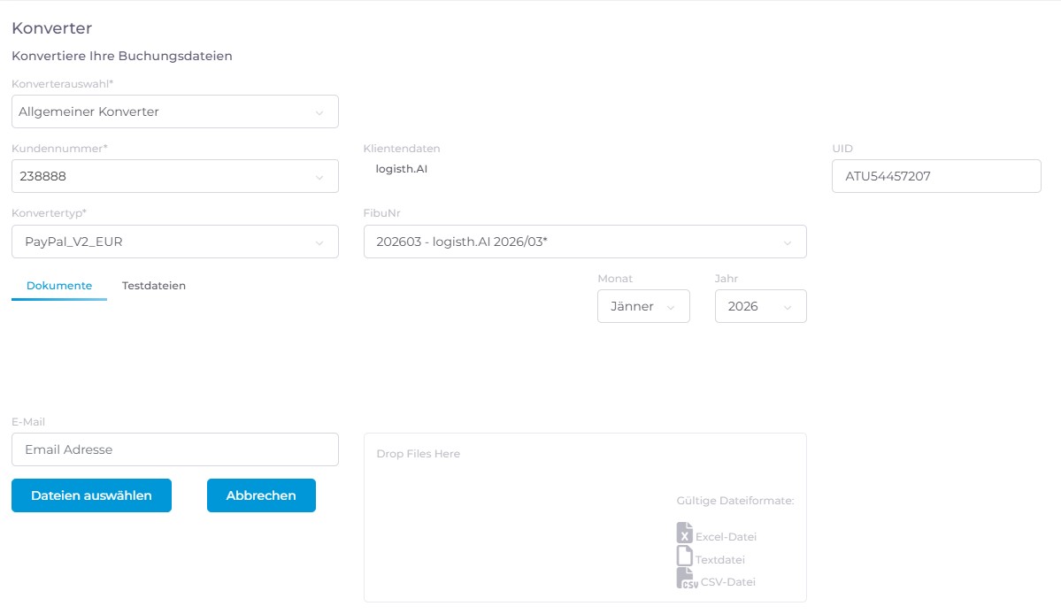 Kontoblatt Konverter