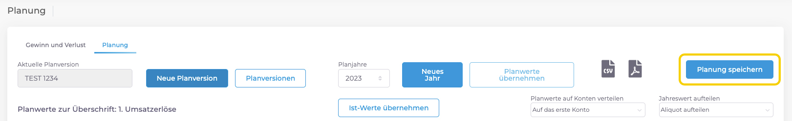 Logisth.AI Planung | Planung speichern