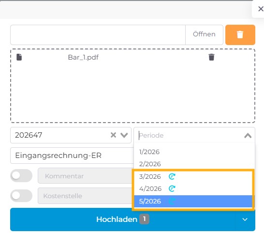 Hochladen Belegupload
