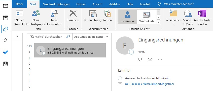 Beispiel für die Verwendung mit Outlook