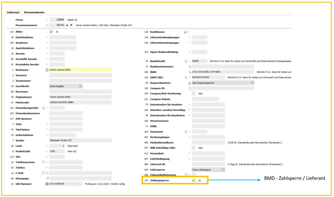 Editieren einer Rechnung